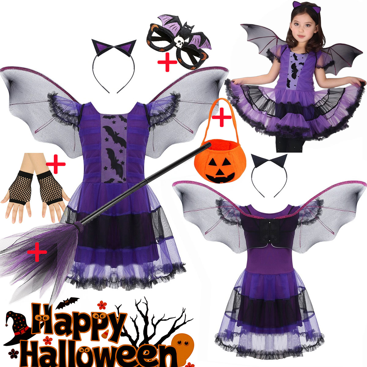 Baby Clothing Europe - Girl Flying Bat Cosplay Costume Halloween