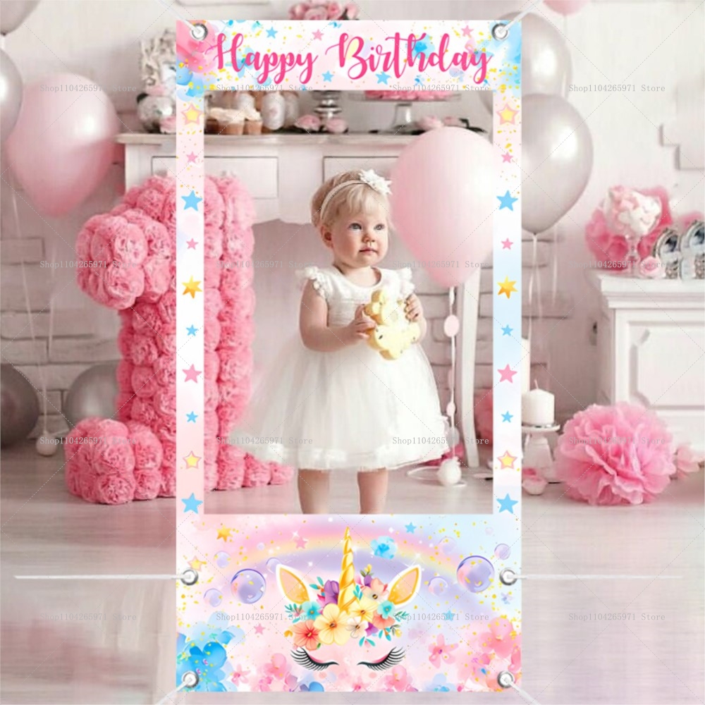 Baby Zebra Clothing - Unicorn Theme Photo Booth Frame Props