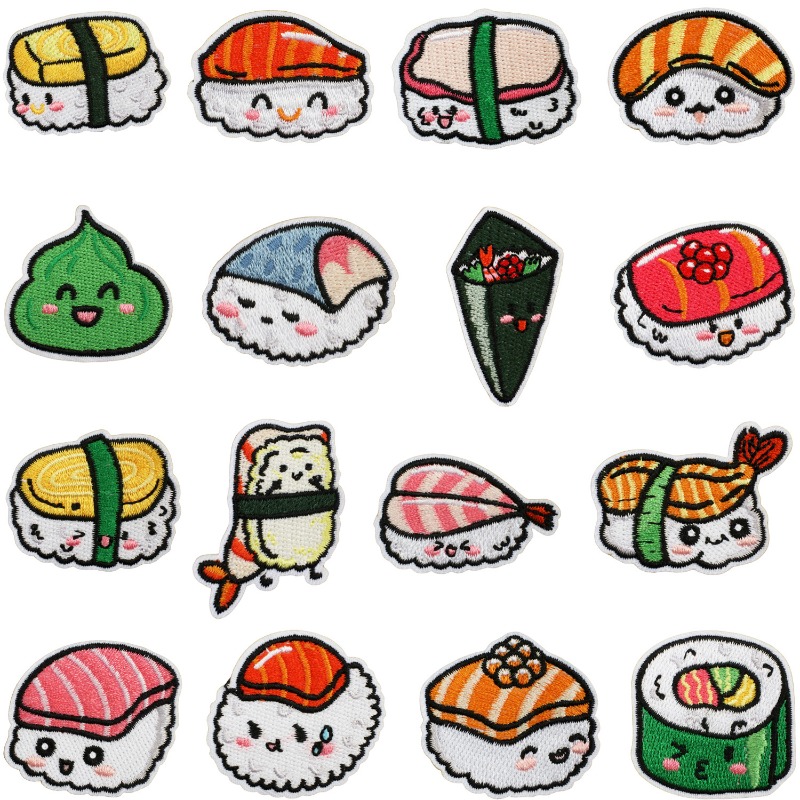 Baby Clothing Embroidery - Cute Baby Japanese Sushi Rice Salmon