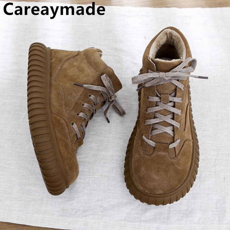 Soft Sole Booties - Careaymade-Wide Head Genuine Leather Women's Boots