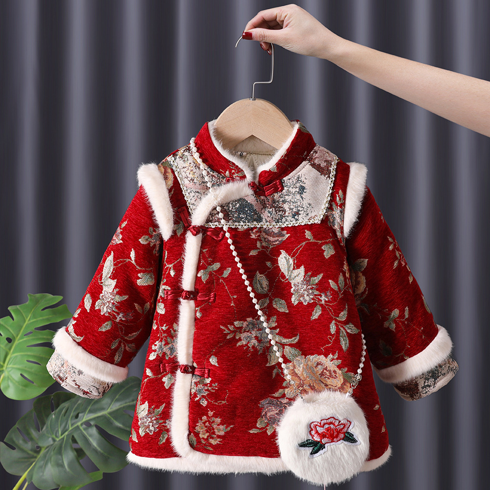 Baby Clothing Embroidery - Winter Baby Girls Hanfu Kids Princess
