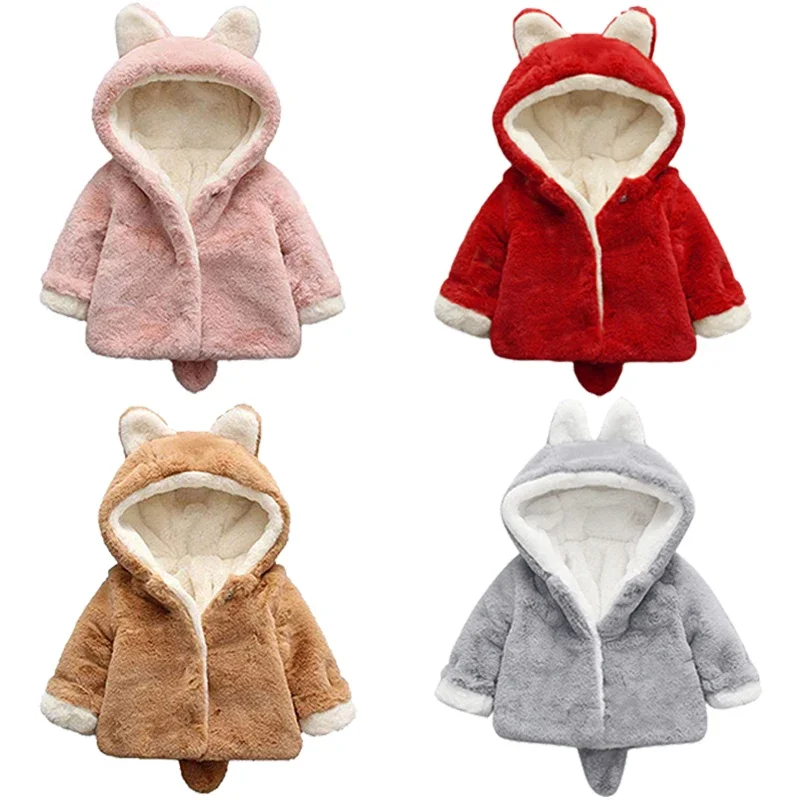 Baby Xmas Clothing - Cute Cat Ears Plush Baby Jacket