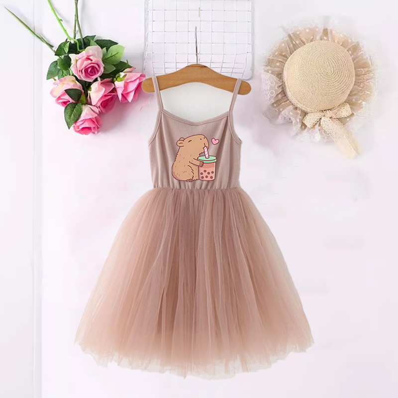 Baby Clothing 1 Year Old - Capybara Girls Dresses Anime Printed Cute
