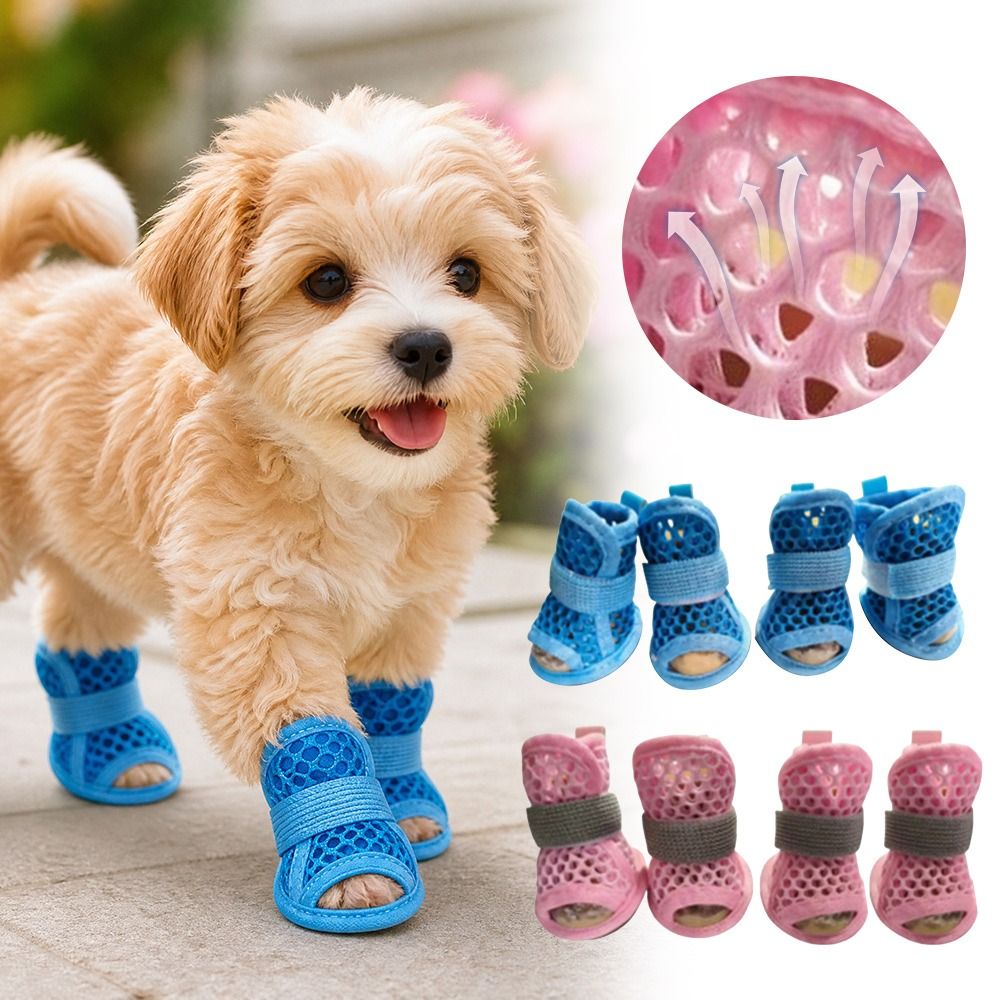 4Pcs Portable Mesh Dog Shoes S - Soft Sole Booties review and price