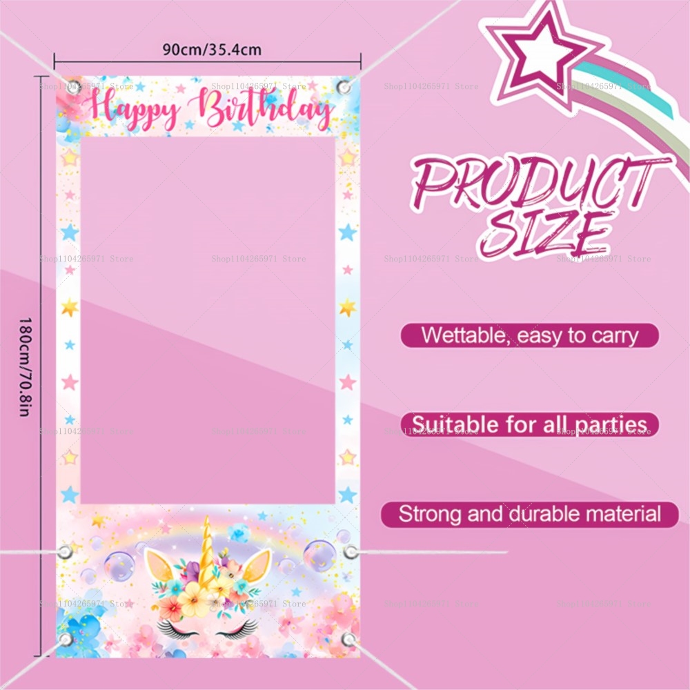 Unicorn Theme Photo Booth Fram - Baby Zebra Clothing review and price
