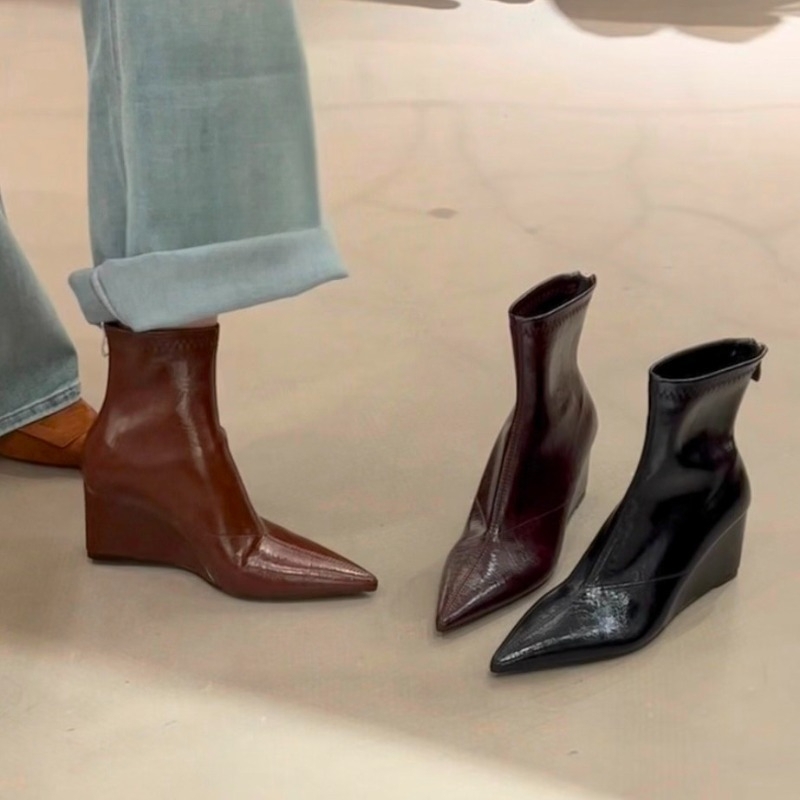 Wedge Heel Booties Fashion Poi - Soft Sole Booties review and price