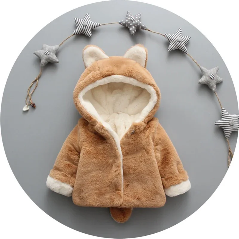Cute Cat Ears Plush Baby Jacke - Baby Xmas Clothing review and price