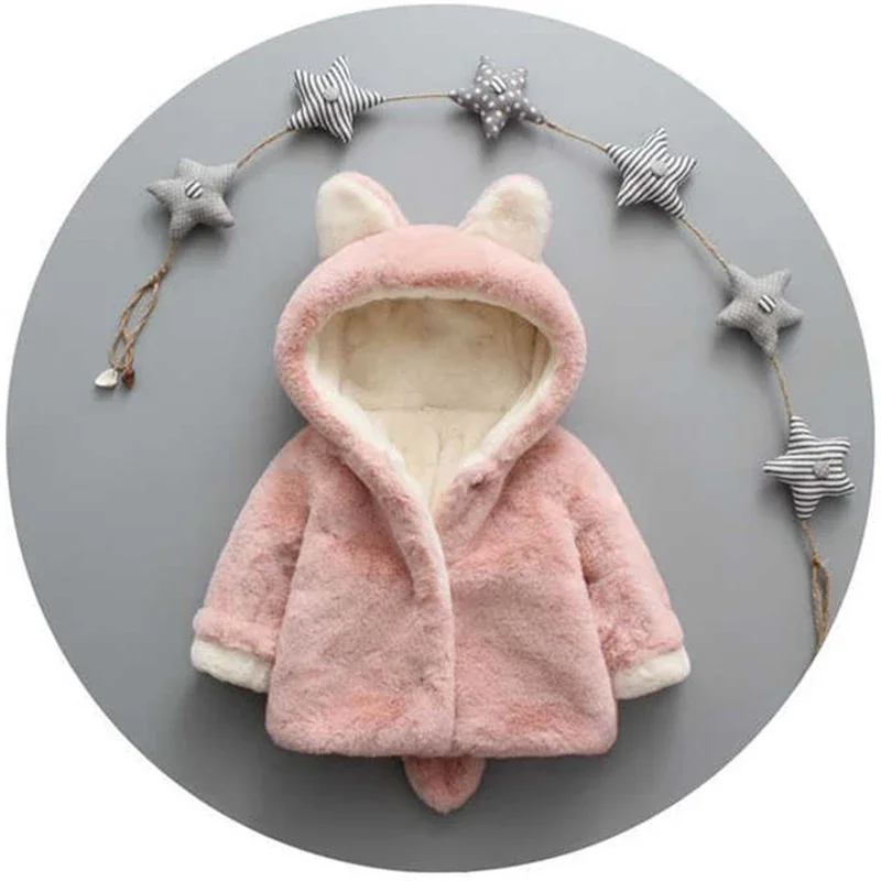 Cute Cat Ears Plush Baby Jacke - Baby Xmas Clothing review and price