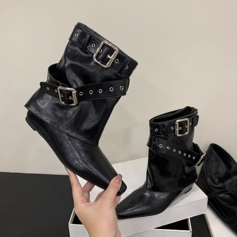 Belt Buckle Sleeve Low Heel Bo - Soft Sole Booties review and price