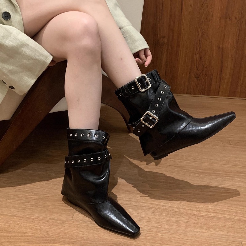 Belt Buckle Sleeve Low Heel Bo - Soft Sole Booties review and price