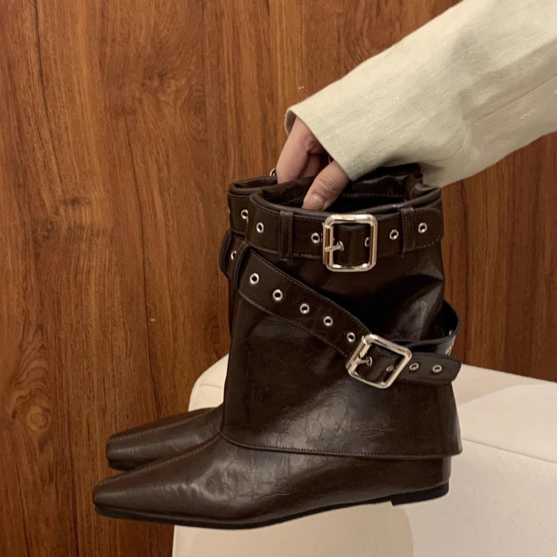 Belt Buckle Sleeve Low Heel Bo - Soft Sole Booties review and price